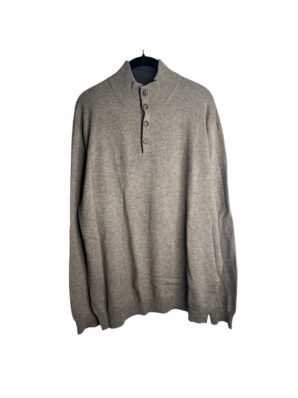 1-13 FORTE CASHMERE Men's Sweater Button Henley Light Brown Size XL